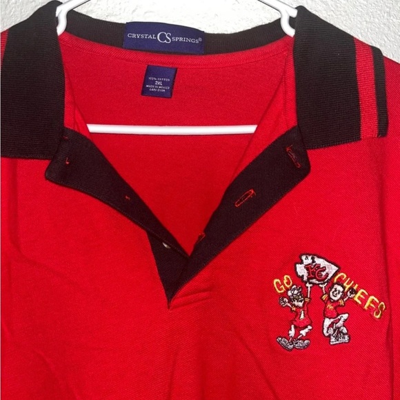 2 Men’s VTG Crystal Springs Button Up Shirts Kansas City Chiefs Logo NFL XXL - Picture 6 of 7